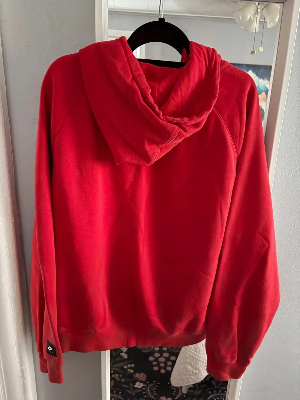 Nike Red Crewneck Hoodie with Black Nike Air Script